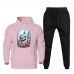 Conjunto de Frio Canguru Blusa Quentinha Com Capuz Estampada e Calça Jogging Moletom Com Bolso