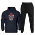 Conjunto Moletom Plus Size Tamanho Grande Canguru Capuz Estampado Com Calça Basica Cordao Ajustavel