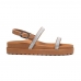 Sandalia Papete de Strass Flatform Feminina Rasteirinha Tratorada Com Fivela Moderna Palmilha Macia