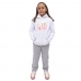 Kit de Blusa e Calça Moletom Infantil Menina Estampa Urso e Flores Costuras Reforçadas Inverno