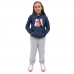 Kit Conjunto Moletom Infantil Feminino Blusa Canguru Capuz Estampa Urso de Pelucia Com Calça