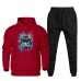 Conjunto Flanelado de Frio Moletom Canguru Capuz Estampado Com Calça Jogger Elastico na Cintura