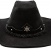 Chapeu Country Couro Americano Australiano Aba Arame em Aço Barretos Rodeio Western Boiadeira