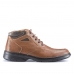 Bota Casual Couro Masculino Palmilha PU Gel Sola Borracha Fechamento Cadarço Forro Interno