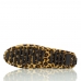 Mocassim Drive Couro Feminino Animal Print Estampa de Onça Solado Borracha Gel Macio