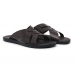 Chinelo Sandalia Conforto Couro Masculino Tiras Cruzadas Solado Resistente Seguro