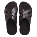 Chinelo Sandalia Conforto Couro Masculino Tiras Cruzadas Solado Resistente Seguro