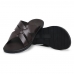 Chinelo Sandalia Conforto Couro Masculino Tiras Cruzadas Solado Resistente Seguro