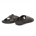 Chinelo Masculino Couro Tiras Cruzadas Solado Resistente Seguro Palmilha EVA Macia