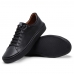 Tenis Casual Couro Masculino Palmilha Gel Anti-Impacto Esportivo Solado Borracha Com Cadarço
