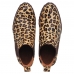 Botina Chelsea Feminina Couro Estampa de Onça Animal Print Solado Borracha Palmilha Gel Macia