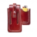 Kit Bainha de Couro Porta Paieiro e Isqueiro Rustico Country Passador Para Cinto Designer Elegante
