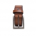 Cinto em Couro Liso Casual Masculino Fivela Quadrada Trabalho Casamento Advogado