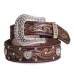 Cinto Couro Feminino Fivela Strass Mangalarga de Luxo Resistente Cavalo Rodeio