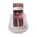 Cinto Feminino Couro Fivela Redonda Com Strass Tradicional Detalhe Cruz Vermelha Texturizado