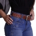 Cinto Couro Feminino Top Detalhes Cruz Vermelha Festa do Peao Cowgirl Alto Relevo