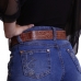Cinto Couro Feminino Top Detalhes Cruz Vermelha Festa do Peao Cowgirl Alto Relevo