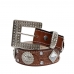 Cinto Fivela Quadrada Couro Com Strass Feminino Country Boiadeira Texturizado