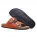 Papete Sandalia Retro Couro Anatomica Fivela de Metal com Regulagem da Moda Verao