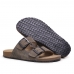 Sandalia Papete Couro Fivela de Metal Com Regulagem Moderna Calce Facil Confortavel