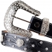 Cinto Country Couro Feminino Boiadeira Rodeio Muladeiro Fivela Redonda Com Strass de Qualidade