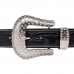 Cinto Country Couro Feminino Boiadeira Rodeio Muladeiro Fivela Redonda Com Strass de Qualidade