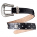 Cinto Country Couro Feminino Boiadeira Rodeio Muladeiro Fivela Redonda Com Strass de Qualidade