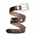 Cinto Feminino Couro Cowgirl Barretao Detalhe Coração Strass Fivela Quadrada Prata Top