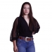 Cinto Feminino Couro Country Fest Fivela Redonda Strass Cruz Com Aplicações Moderno