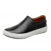 Tenis Slip On Couro Casual Calce Facil Palmilha Gel Anti-Impacto Solado Borracha Macio
