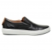 Tenis Slip On Couro Casual Calce Facil Palmilha Gel Anti-Impacto Solado Borracha Macio