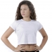 Blusa Cropped Feminina Algodão Manga Curta Gola Redonda Lisa Moderna Basica