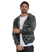 Jaqueta Corta Vento Com Tela Camuflada Impermeavel Microfibra Masculina Com Capuz Fecho Ziper