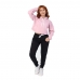 Cropped Moletom Feminino Algodao Flanelado Com Capuz Ajustavel Liso Moderno