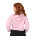 Cropped Moletom Feminino Algodao Flanelado Com Capuz Ajustavel Liso Moderno