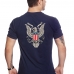 Camiseta Masculina Algodao Confortavel Estampada Frente E Verso USA Aguia Gola Redonda