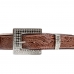 Cinto Feminino Couro Trabalhado Resistente Fechamento Fivela Aplicaçao Strass Brilho Cruz