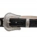 Cinto Couro Feminino Country Garota Rodeio Aplicaçao Strass Brilho Fivela Redonda