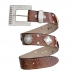 Cinto Feminino Couro Country Garota Rodeio Aplicaçao Strass Brilho Fivela Quadrada