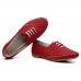 Tenis Oxford Feminino Couro Cadarço Texturizado Salto Baixo Palmilha Conforto Leve