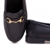 Mocassim Couro Feminino Blogueira Moda Solado Borracha Com Detalhe Metal