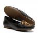 Mocassim de Couro Feminino Estampa Onça Animal Print Palmilha Conforto Macia Trabalho