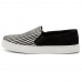 Slip On Estampa de Zebra Couro Feminino Texturizado Calce Facil Elastico Solado Borracha