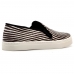 Tenis Slip Iate Feminino Couro Estampa de Zebra Casual Conforto Calce Facil Forrado Super Macio