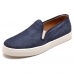 Slip On Tenis Slipper Couro Feminino Jeans Moderno Sola Borracha Palmilha Conforto