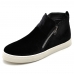Tenis Bota Casual Feminino Couro Veludo Cano Medio Ziper Palmilha Conforto Academia Trabalho