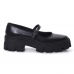 Sapato Boneca Mocassim Oxford Tratorado Couro Feminino Com Fivela Casual Macio