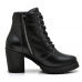 Bota Coturno Couro Feminina Ziper Salto Medio Cano Curto Palmilha Conforto Macia