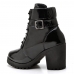 Bota Coturno Couro Feminina Ziper Salto Medio Cano Curto Palmilha Conforto Macia