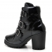 Bota Coturno Feminina Couro Salto Bloco Com Spikes Rock Festa Tendencia